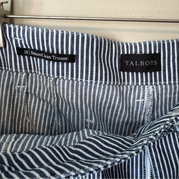 Talbots Size 16 Wide Leg Trouser Jeans - Railroad Stripe - Picture 3 of 7
